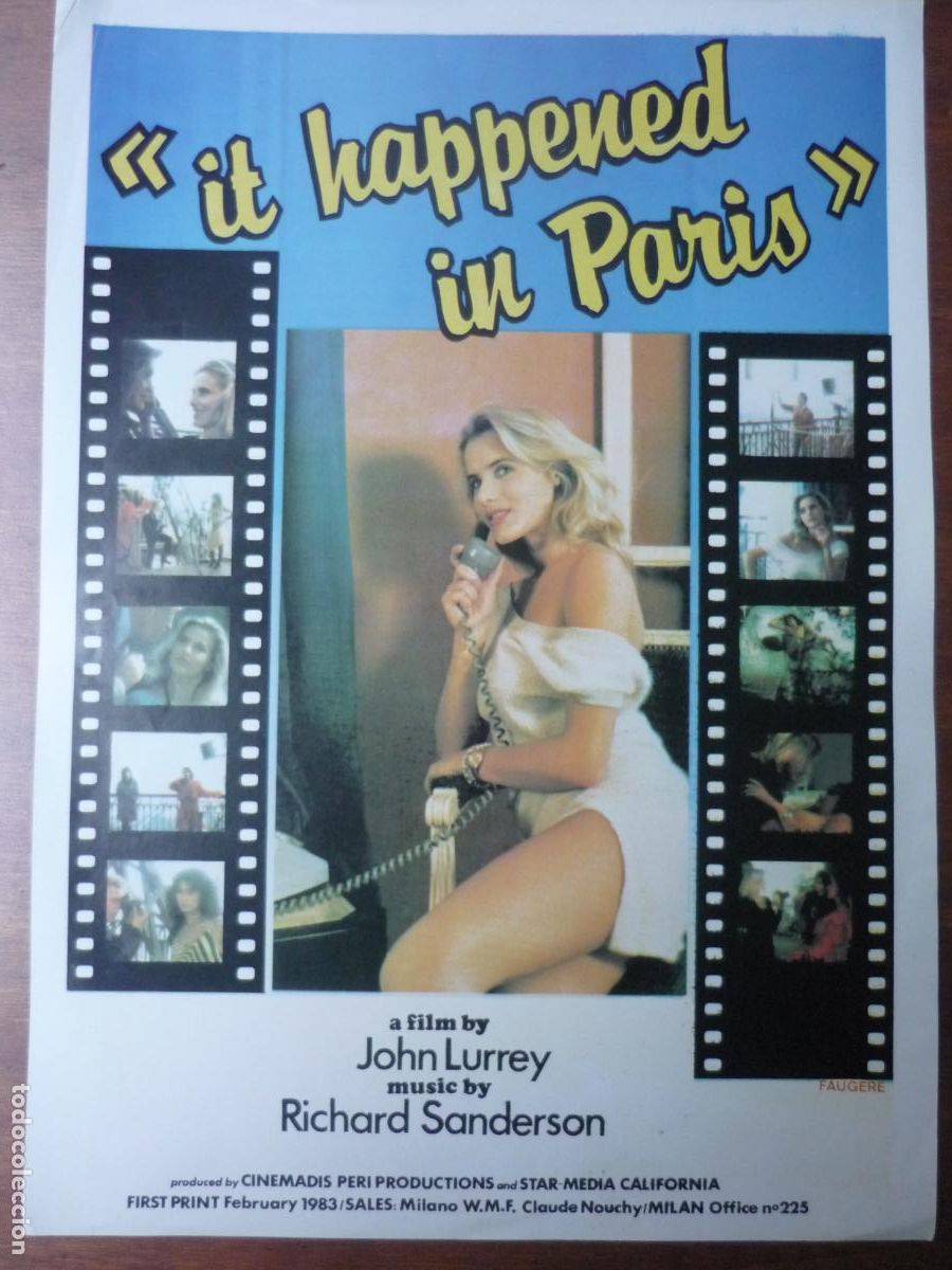 Cine: it happened in paris - guia publicitaria original inglesa - john lurrey cine erotico