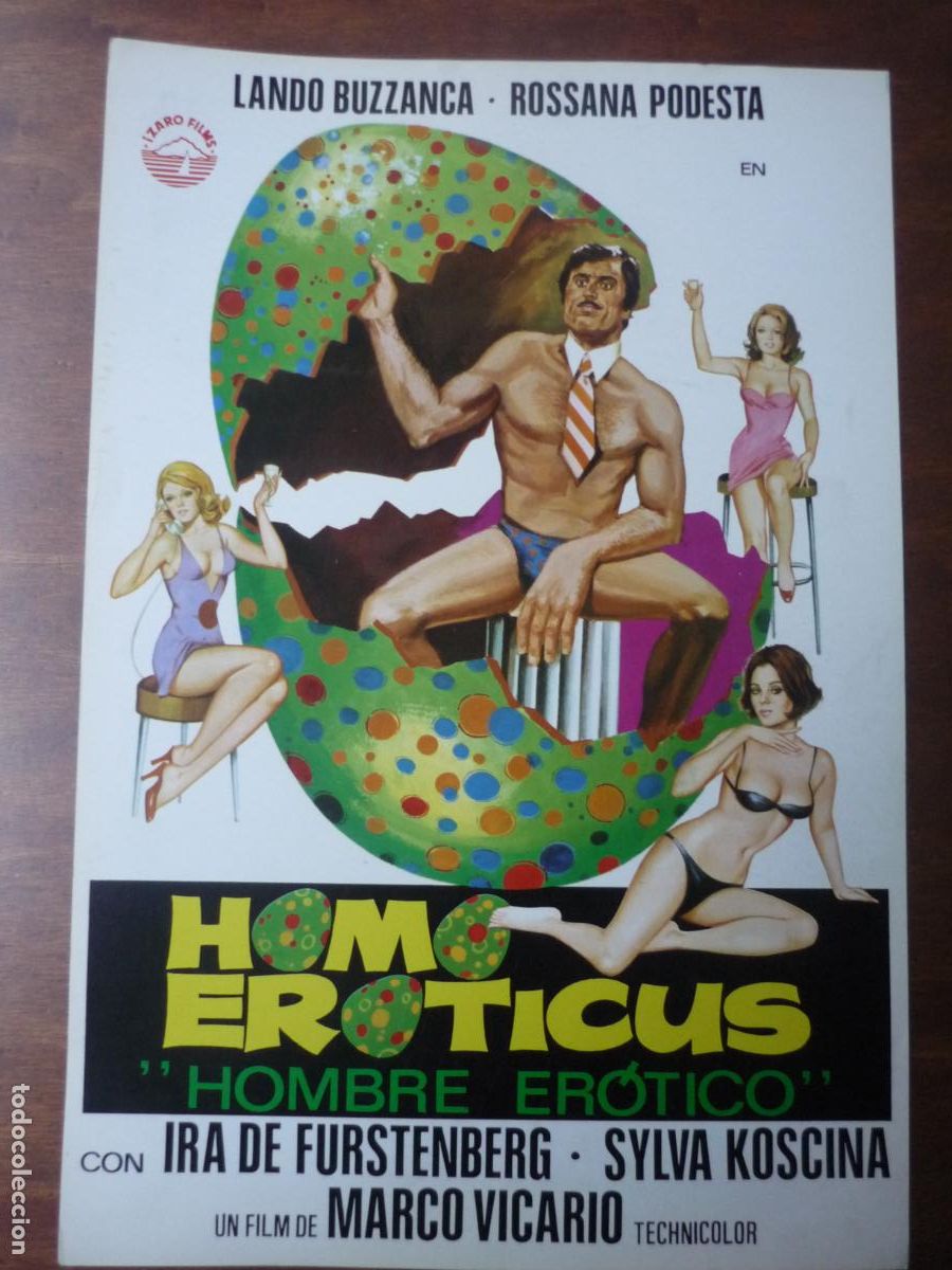 Cine: homo eroticus - guia publicitaria original - rossana podesta ira de furstenberg sylva koscina