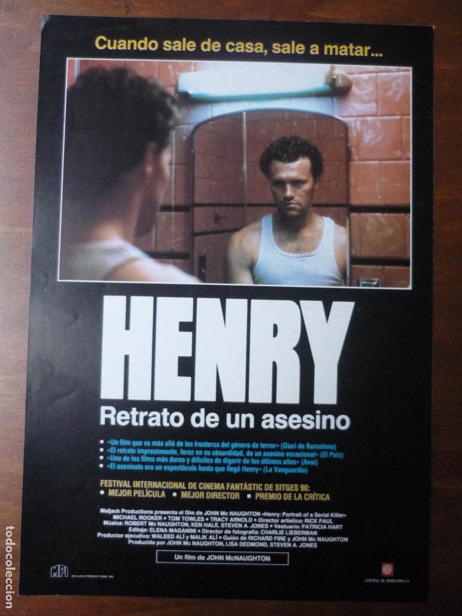 Cine: henry retrato de un asesino - guia publicitaria original michael rooker Portrait of a Serial Killer