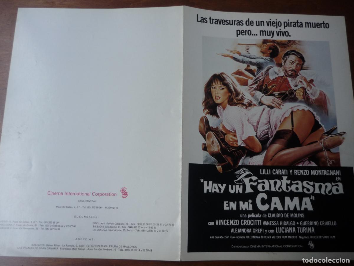 Cine: hay un fantasma en mi cama - guia publicitaria original - lilli carati renzo mantagnani cine erotico