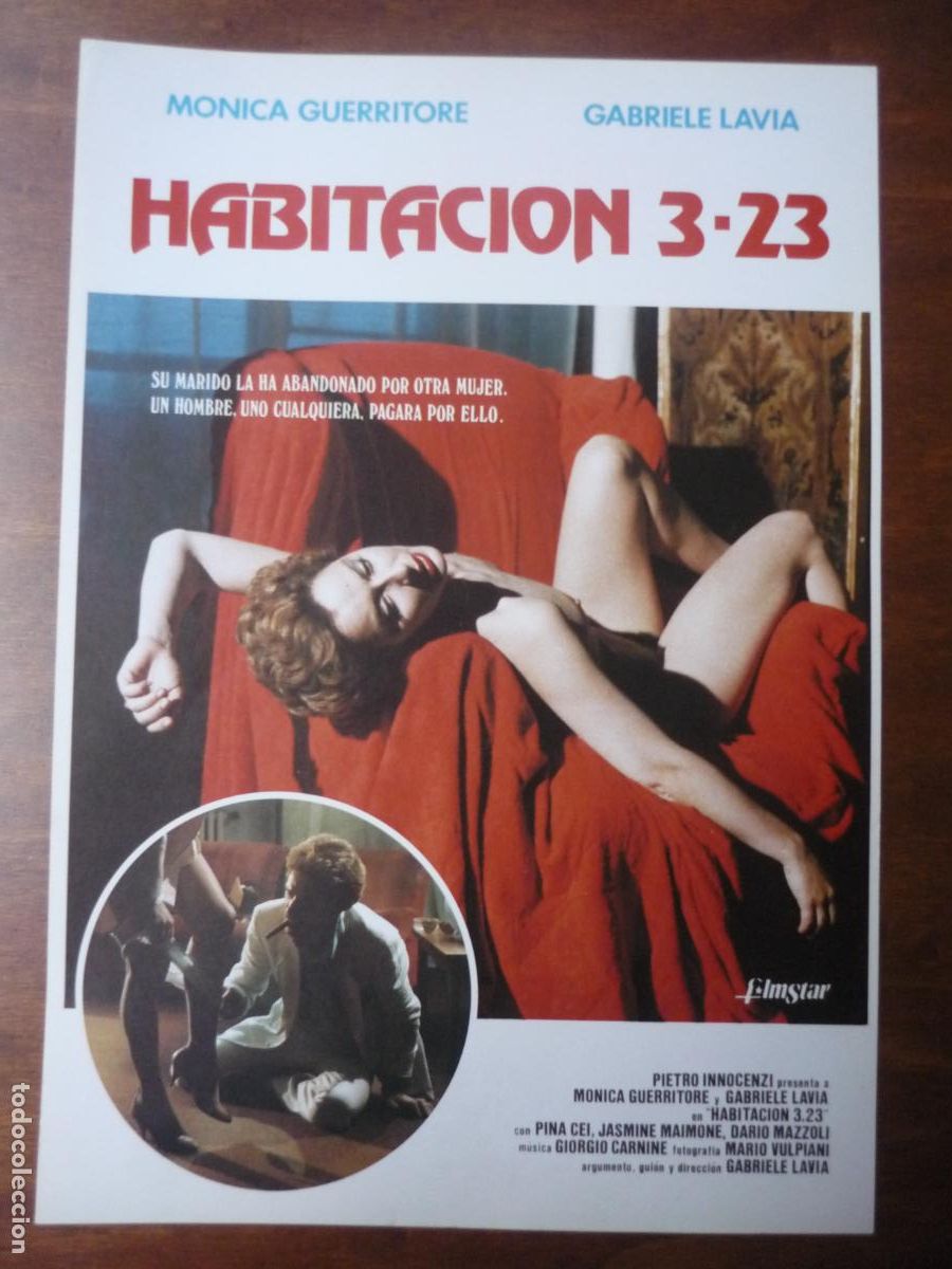 Cine: habitacion 3-23 - guia publicitaria original - monica guerritore gabriele lavia cine erotico