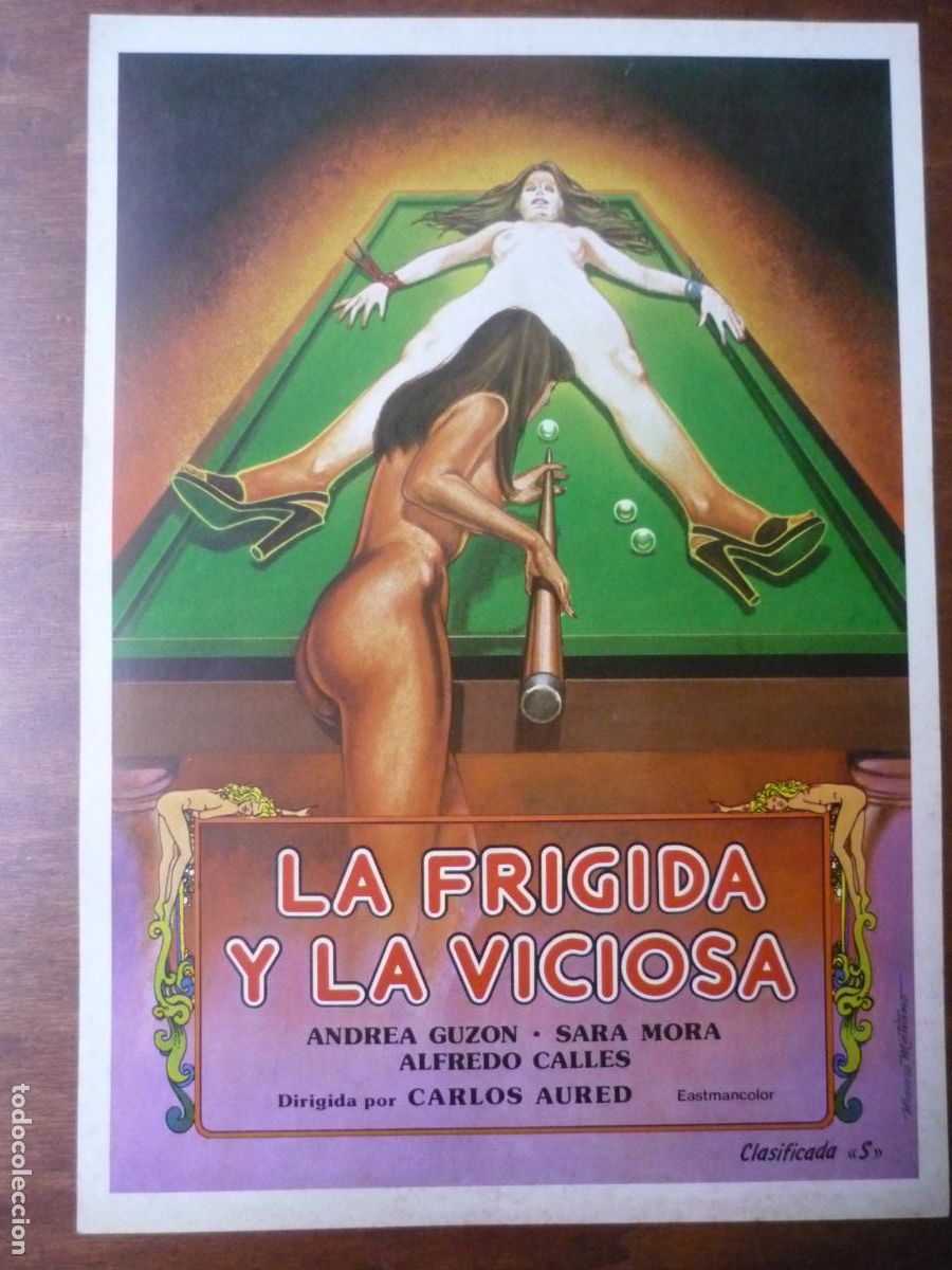 Cine: la frigida y la viciosa - guia publicitaria original - sara mora carlos aured cine erotico
