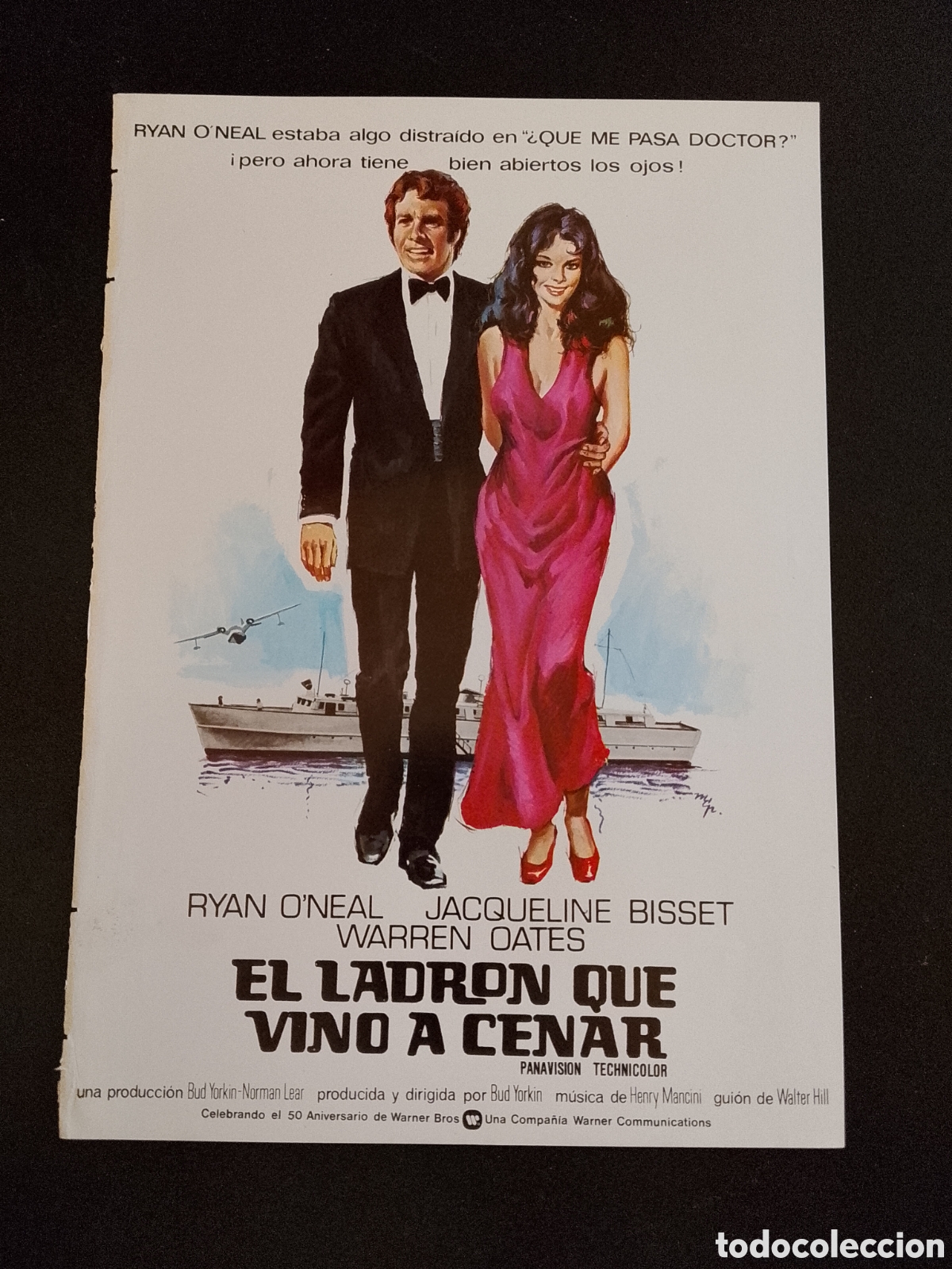 Cine: EL LADRON QUE VINO A CENAR-BUD JORKIN-RYAN O'NEAL JACQUELINE BISSET GUIA DE CINE ORIGINAL CA86