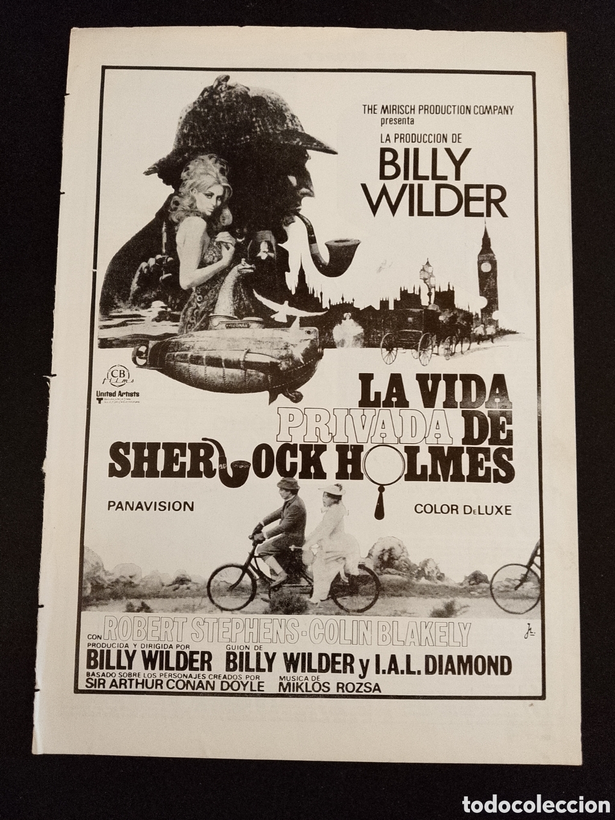 Cine: LA VIDA PRIVADA DE SHERLOCK HOLMES GUIA DE CINE ORIGINAL CA87