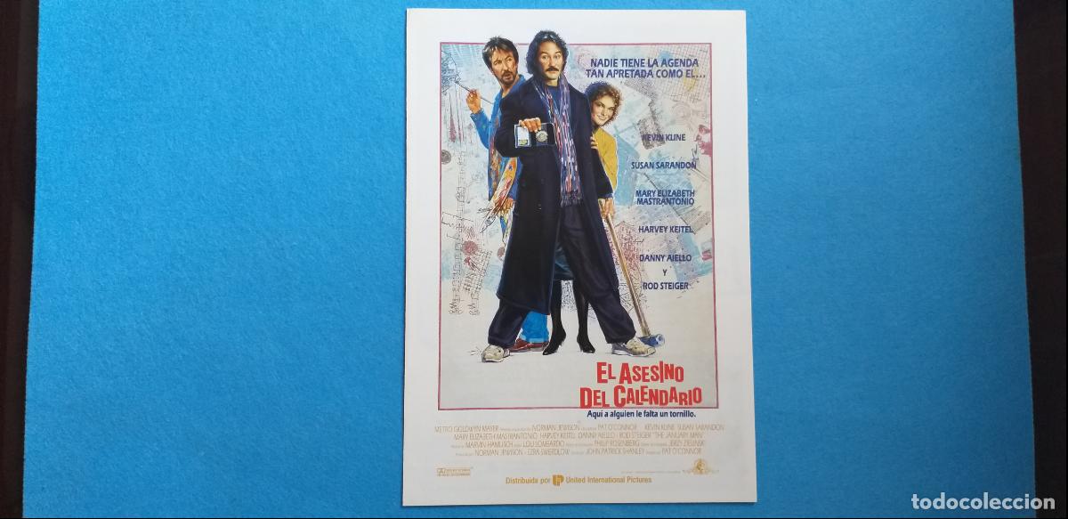 Cine: GUIA doble: EL ASESINO DEL CALENDARIO. CON: KEVIN KLINE, SUSAN SARANDON.