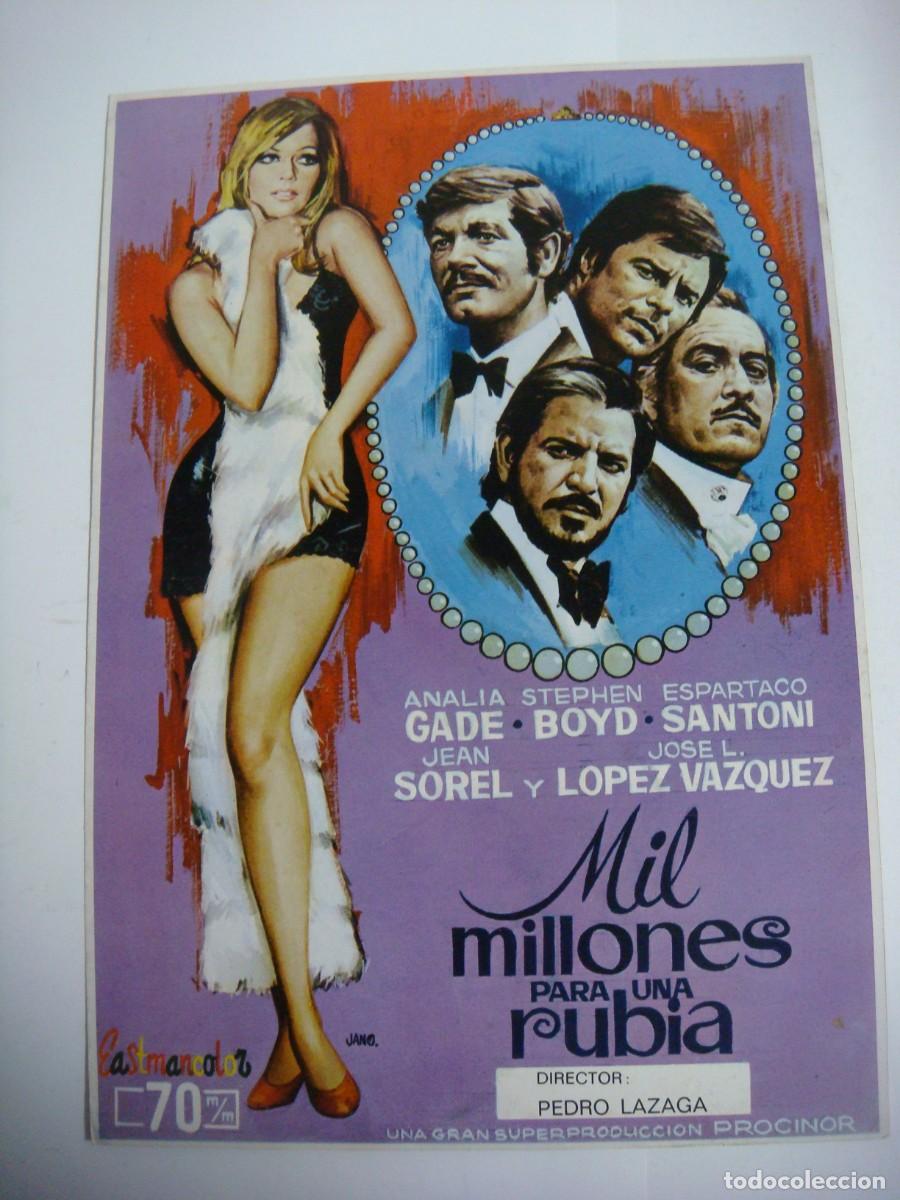 Cine: GUIA PUBLICITARIA DE MIL MILLONES PARA UNA RUBIA CON ANALIA GADE Y ESPARTACO SANTONI-CAR-N&ordm;-1