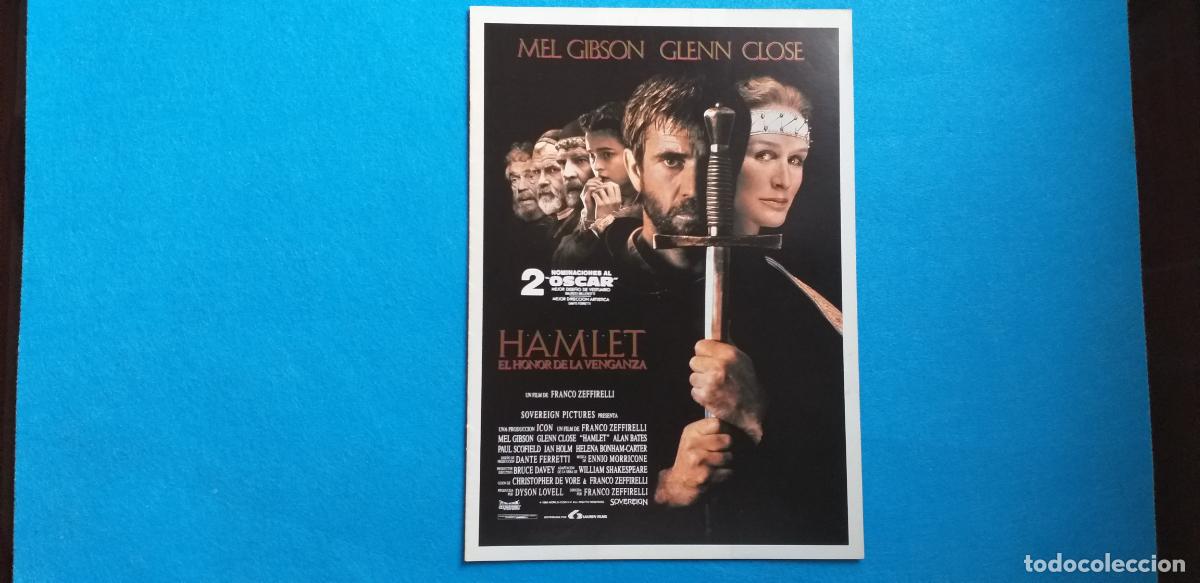 Cine: GUIA PUBLICITARIA. 8 p&aacute;ginas. Hamlet, el honor de la venganza. Mel Gibson y Glenn Close