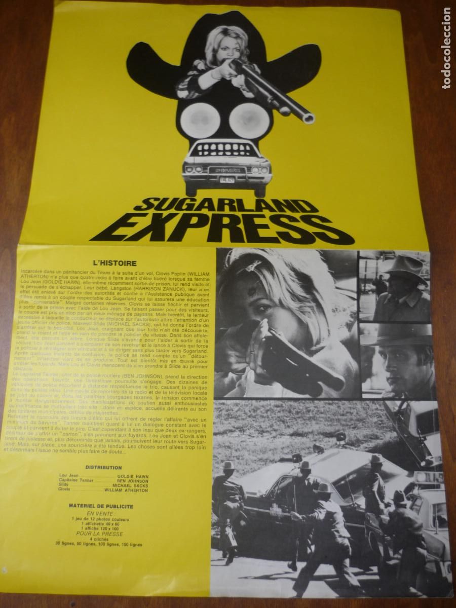 Cine: sugarland express - guia publicitaria original francia - loca evasion steven spielberg