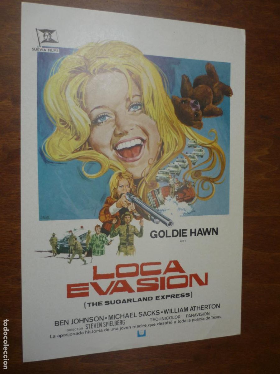Cine: sugarland express - guia publicitaria original - loca evasion steven spielberg goldie hawn