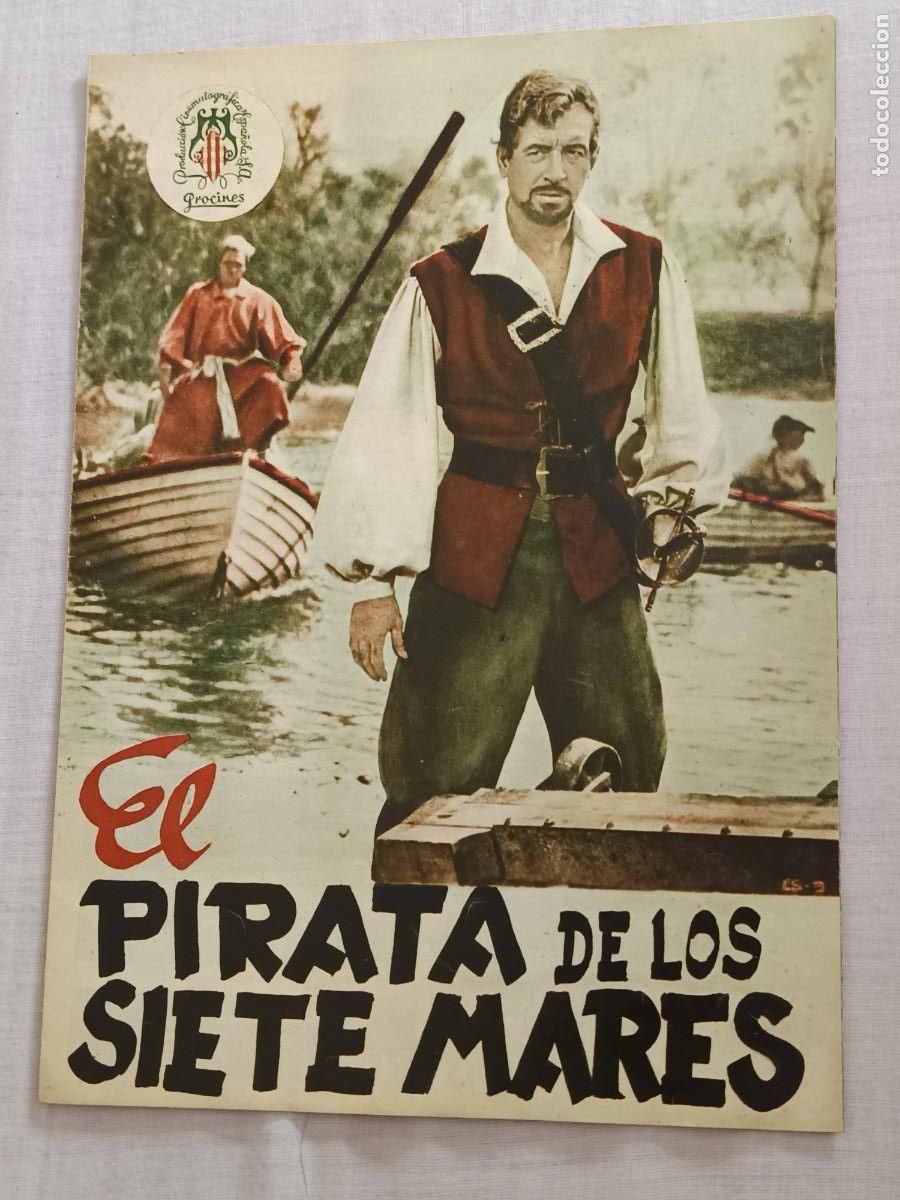 Cine: GUIA DE CINE 8 PAGINAS EL PIRATA DE LOS SIETE MARES JOHN PAYNE
