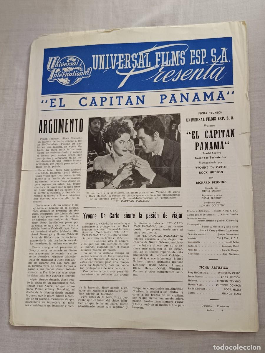 Cine: GUIA DE CINE DOBLE 4 PAGINAS EL CAPITAN PANAMA ROCK HUDSON