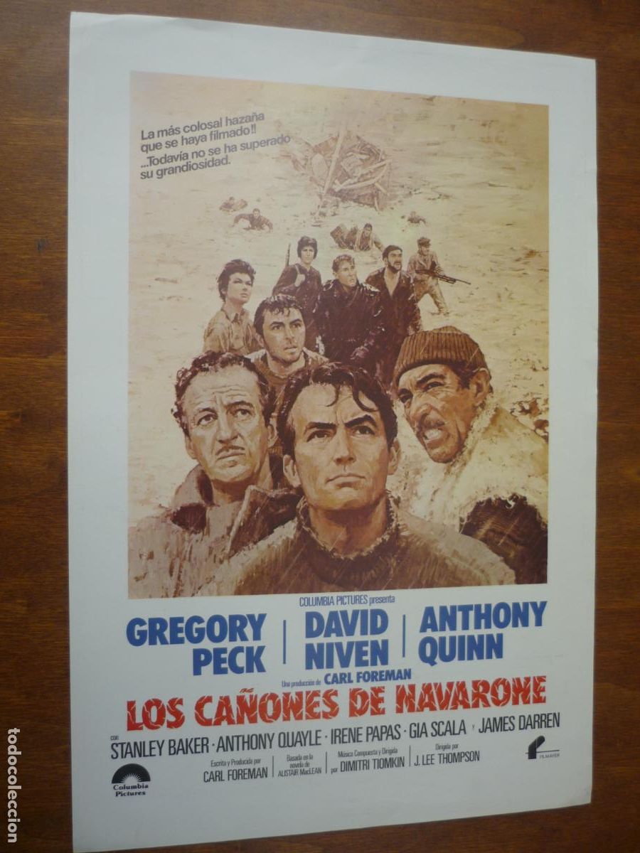 Cine: los ca&ntilde;ones de navarone - guia publicitaria original - gregory peck david niven anthony quinn filmax