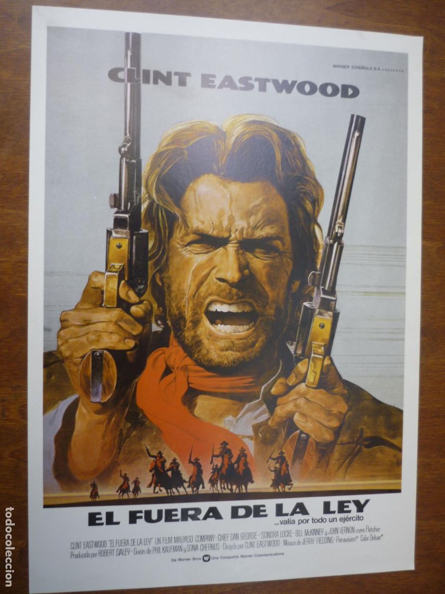 Cine: el fuera de la ley - guia publicitaria original - clint eastwood sondra locke The Outlaw Josey Wales