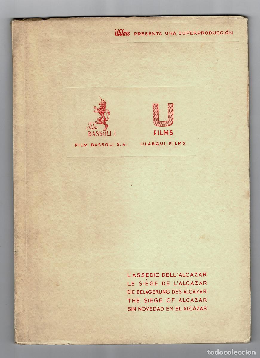 Cinema: SIN NOVEDAD EN EL ALC&Aacute;ZAR. FOLLETO SUPERPRODUCCI&Oacute;N CINEMATOGR&Aacute;FICA DE U FILMS Y FILM BASSOLI S.A.