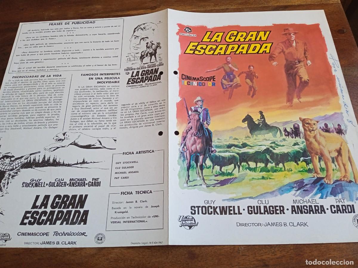 Cinema: La gran escapada - Guy Stockwell, Michael Ansara, Pat Cardy - Guia original Discentro 1967 Jano
