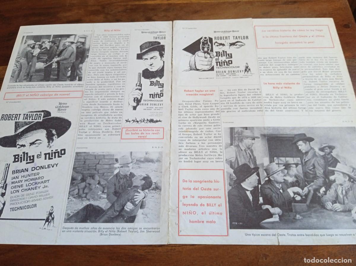 Cin&eacute;ma: Billy el ni&ntilde;o - Robert Taylor, Brian Donlevy, Ian Hunter - Guia original M.G.M 1963