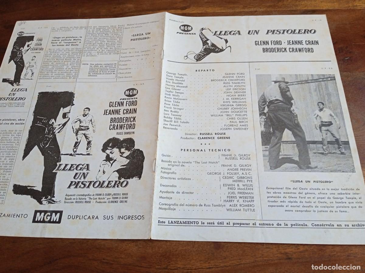 Cin&eacute;ma: Llega un pistolero - Gleen Ford, Jeanne Crain, Broderick Crawford - Guia original M.G.M 1961