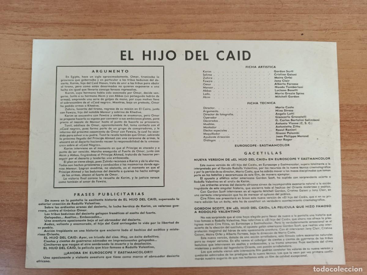 Cine: G35-- GUIA DE LA PELICULA -- EL HIJO DEL CAID