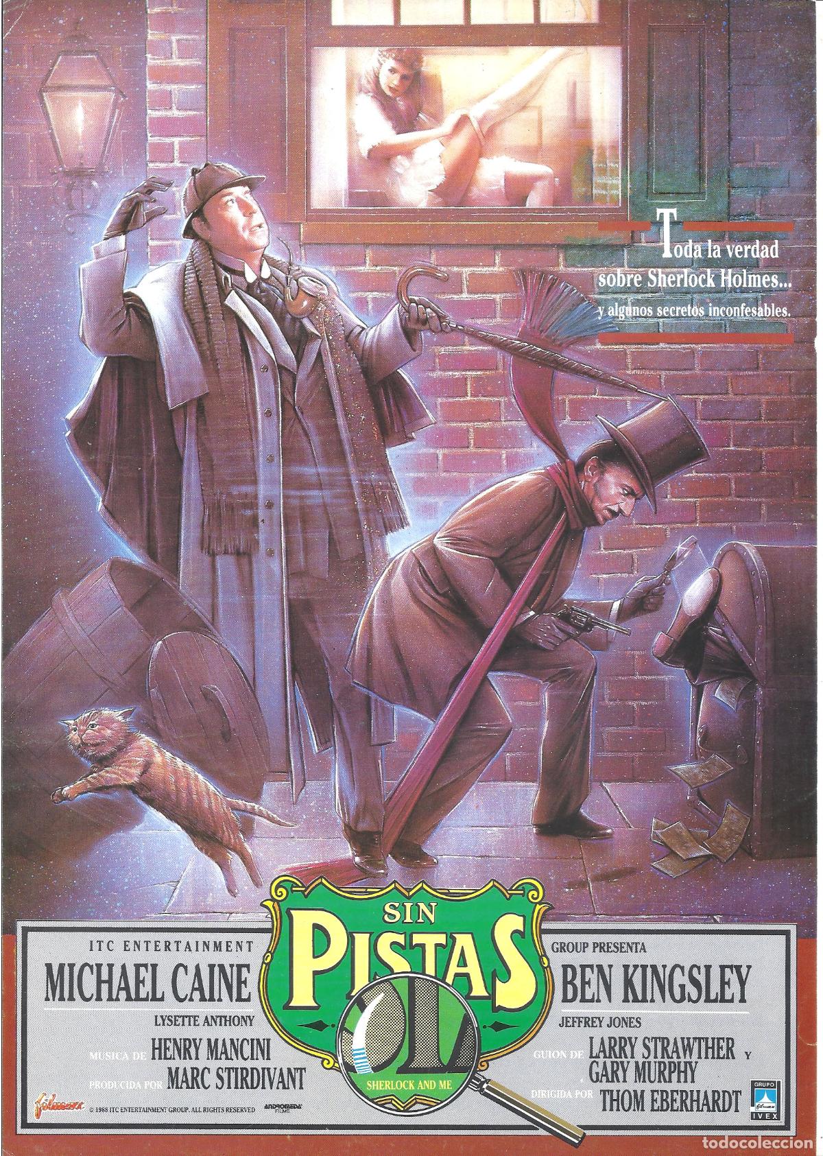Cine: G10274 SIN PISTAS SHERLOCK HOLMES MICHAEL CAINE BEN KINGSLEY GUIA ORIGINAL FILMAX ESTRENO