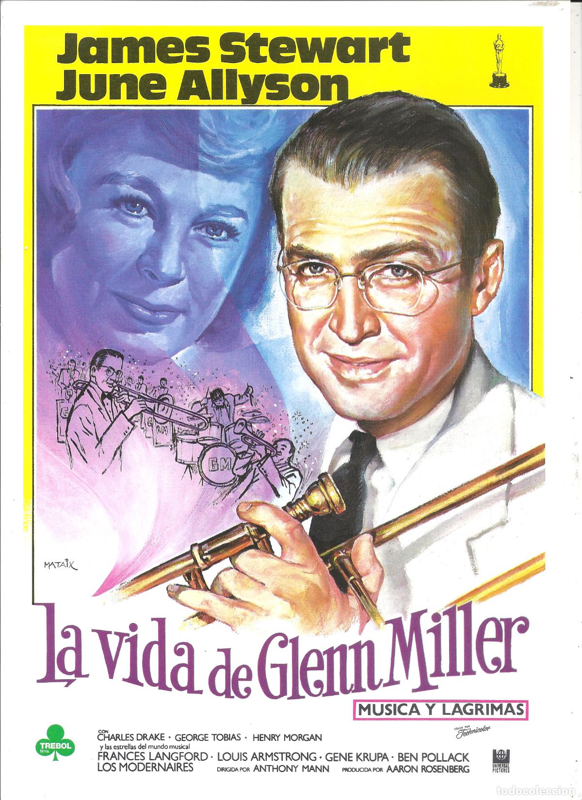 Cine: G10278 LA VIDA DE GLENN MILLER MUSICA Y LAGRIMAS JAMES STEWART MANN GUIA ORIGINAL TREBOL R-85 h35