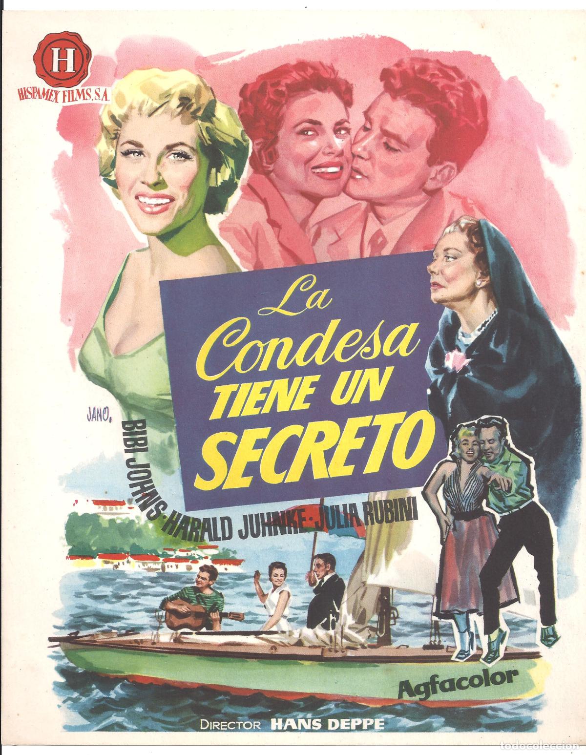 Cinema: G10282 LA CONDESA TIENE UN SECRETO BIBI JOHNS JANO GUIA ORIGINAL HISPAMEX ESTRENO