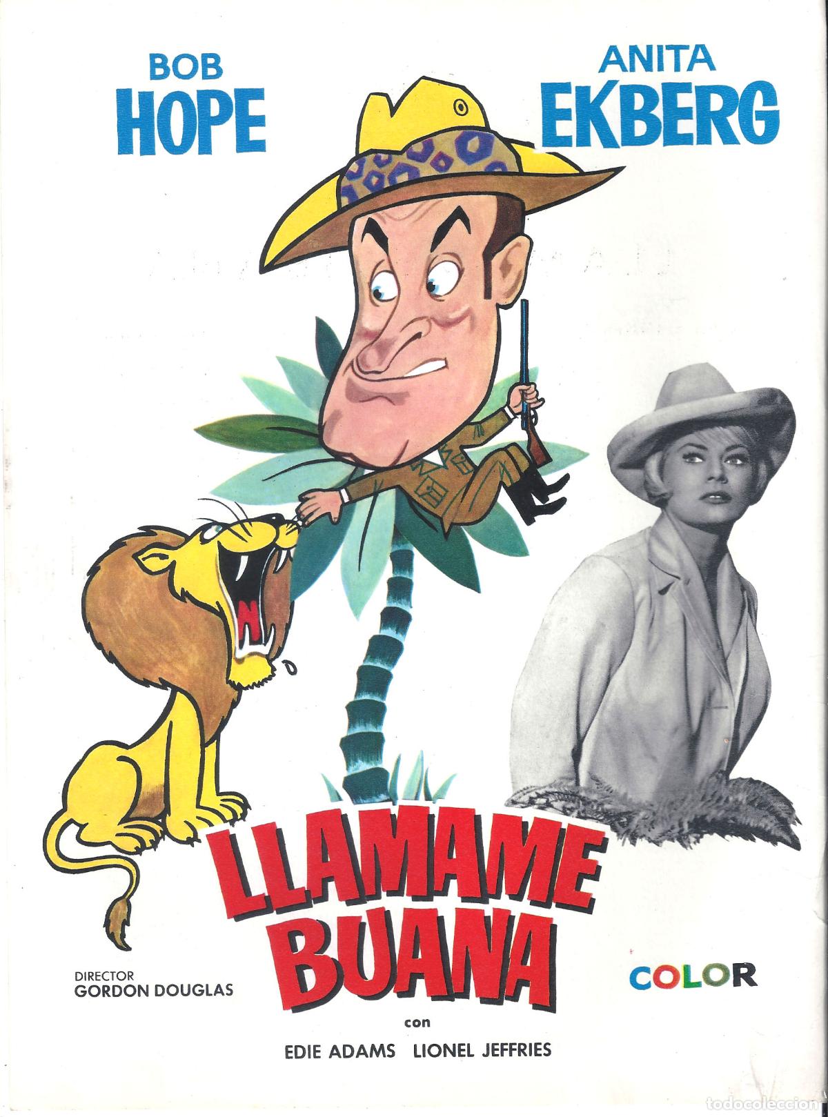Kino: G10290 EL AMO DE LA SELVA / LLAMAME BUANA BOB HOPE ANITA EKBERG GUIA ORIGINAL MERCURIO ESTRENO