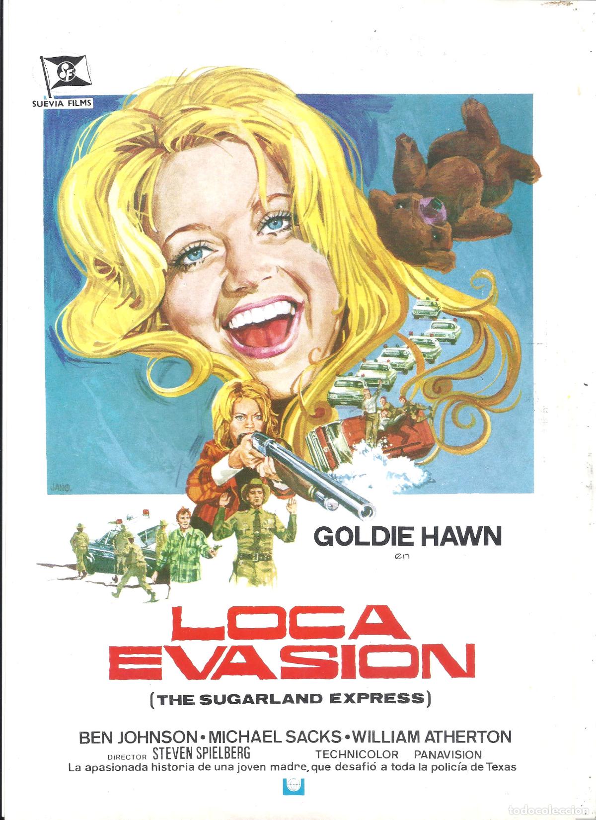 Cinema: G10292 LOCA EVASION STEVEN SPIELBERG GOLDIE HAWN GUIA ORIGINAL SUEVIA ESTRENO