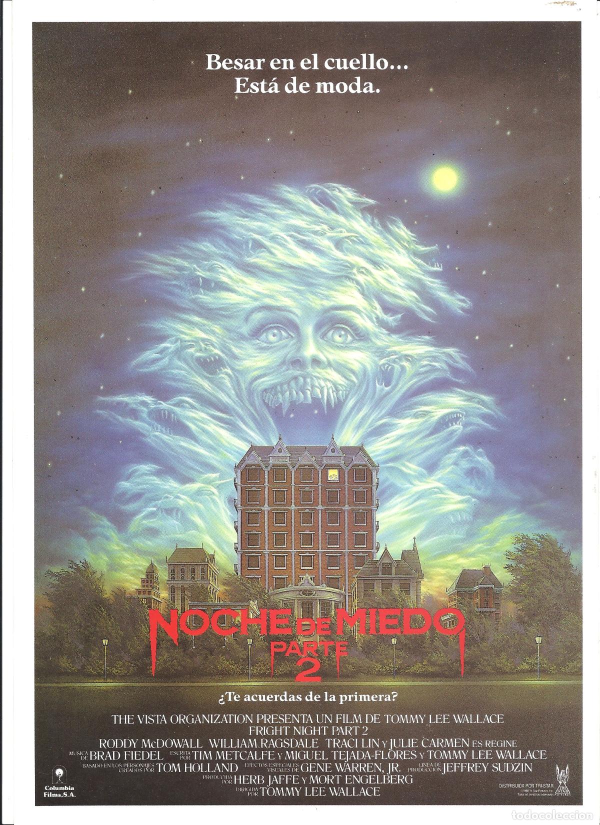 Cinema: G10298 NOCHE DE MIEDO 2 WILLIAM RAGSDALE RODDY MCDOWALL TERROR GUIA ORIGINAL COLUMBIA ESTRENO