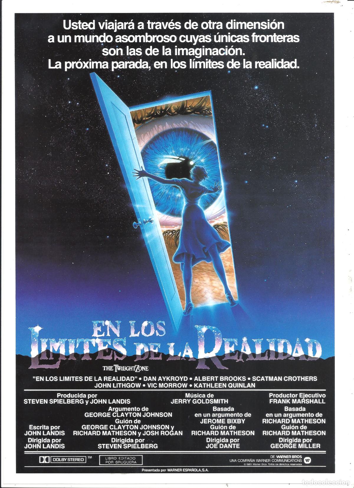 Cine: G10301 EN LOS LIMITES DE LA REALIDAD STEVEN SPIELBERG JOHN LANDIS SCIFI GUIA ORIG WARNER ESTRENO