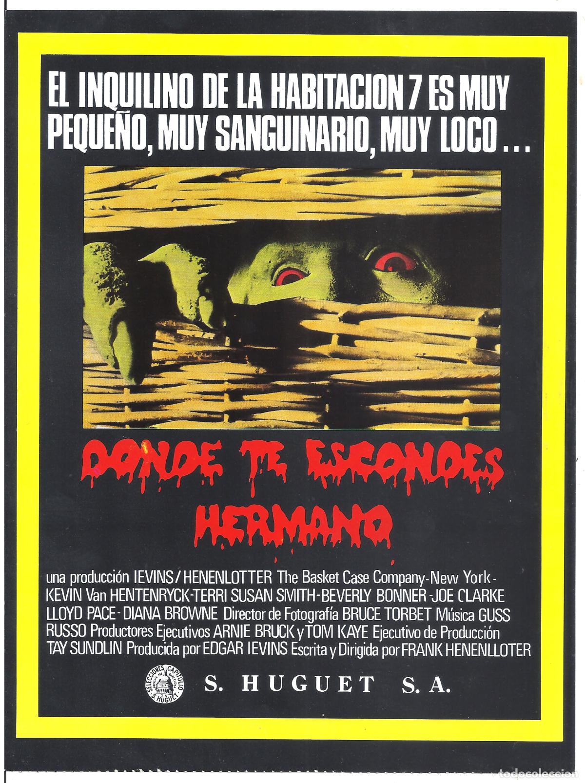 Cine: G10303 DONDE TE ESCONDES HERMANO FRANK HENENLOTTER TERROR GUIA ORIGINAL SELECCIONES CAPITOLIO ESTREN