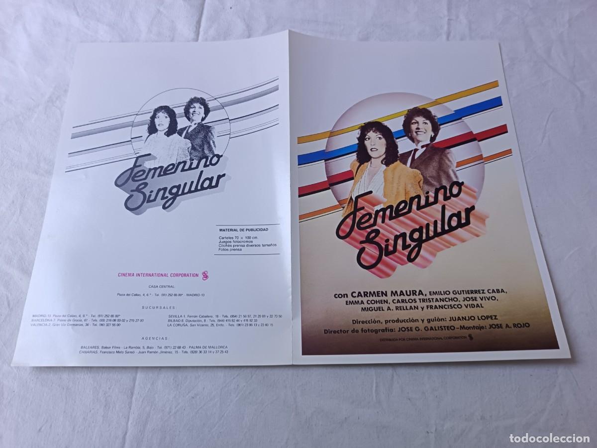Cine: Gu&iacute;a Publicitaria de Cine, antigua o vintage, Femenino Singular