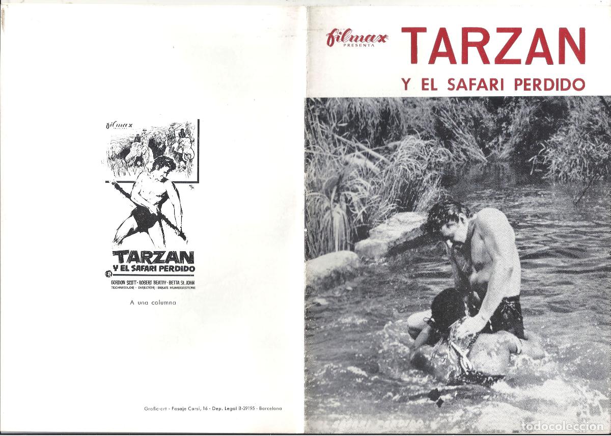 Cine: G10305 TARZAN Y EL SAFARI PERDIDO GORDON SCOTT GUIA ORIGINAL 12 PAGINAS FILMAX ESTRENO