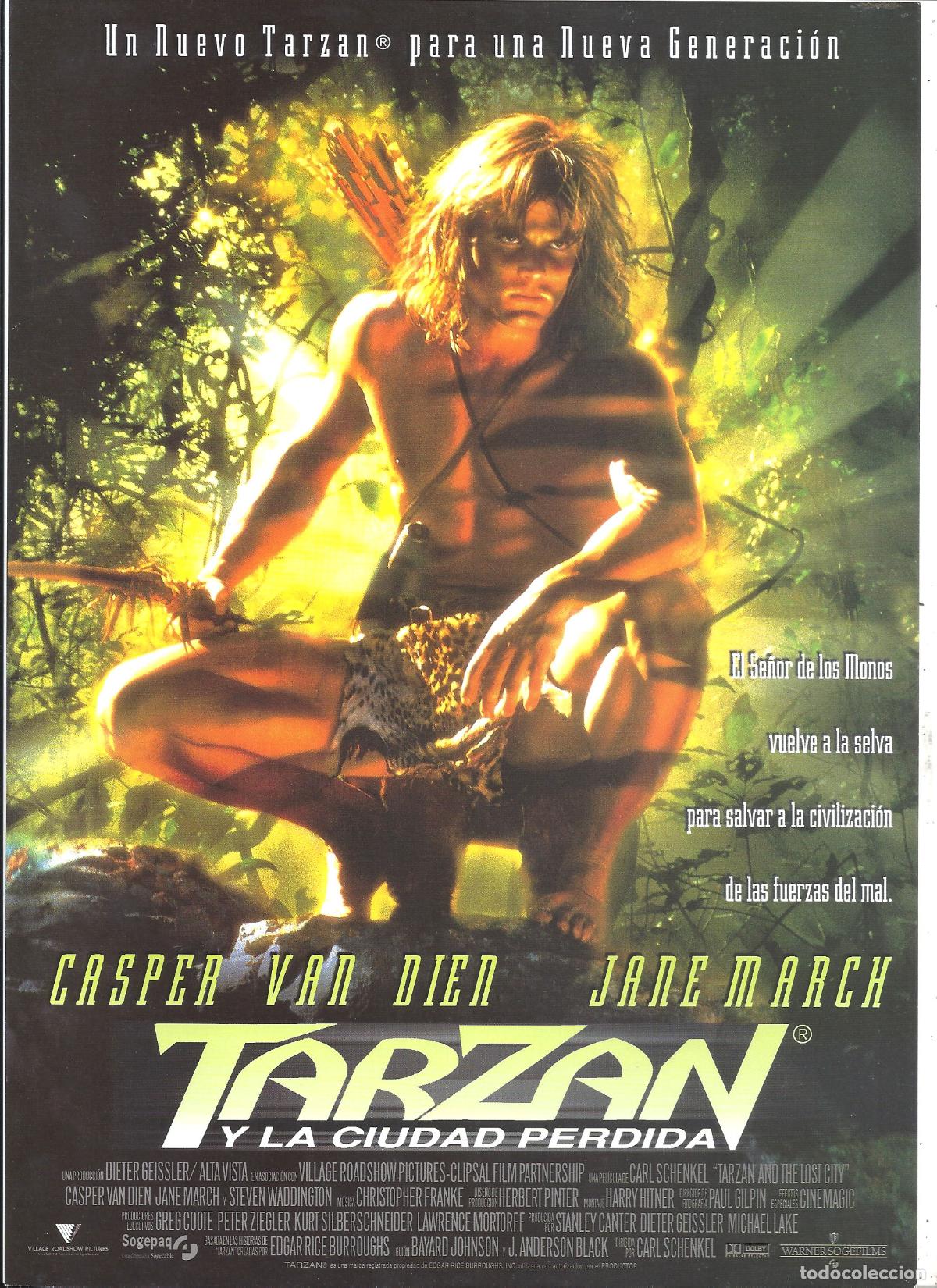 Cine: G10309 TARZAN Y LA CIUDAD PERDIDA CASPER VAN DIEN GUIA ORIGINAL ESTRENO h1