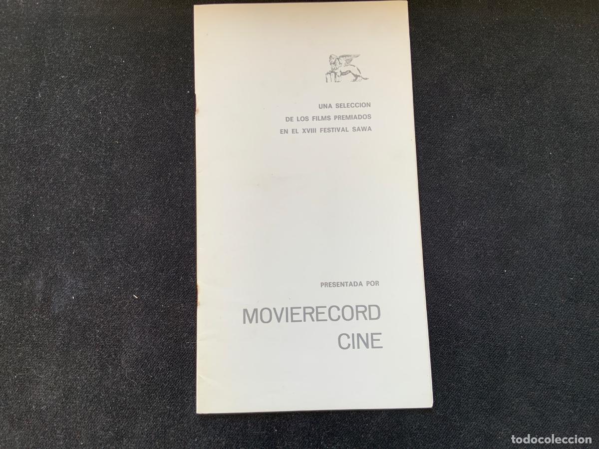 Cine: Folleto o programa movierecord cine, XVIII festival sawa. 1972.