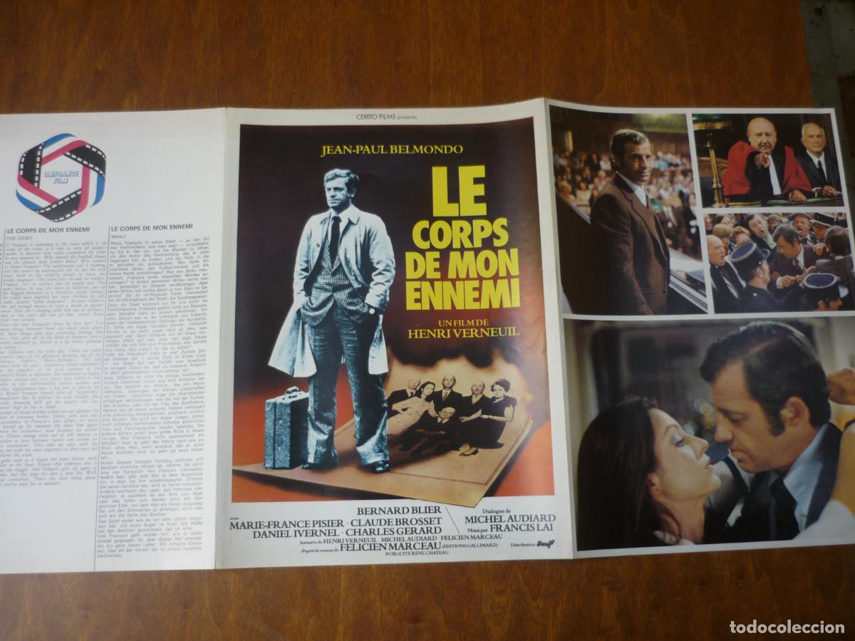 Cine: el cuerpo de mi enemigo - guia publicitaria orig. francia - jean paul belmondo marie france pisier