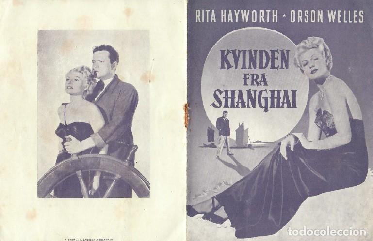 Cine: Folleto de 8 p&aacute;ginas publicidad pel&iacute;cula &rdquo;Kvinden fra Shanghai&rdquo; (La dama de shanghai), en sueco.