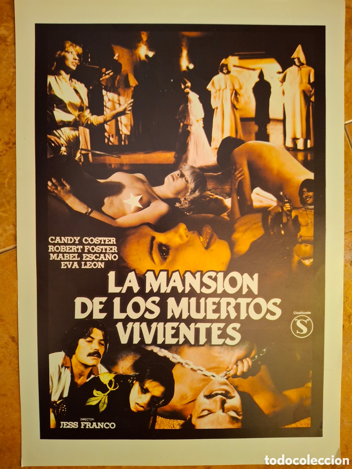 Cine: Programa de mano original (Ficha t&eacute;cnica al reverso) - LA MANSI&Oacute;N DE LOS MUERTOS VIVIENTES (1982) -