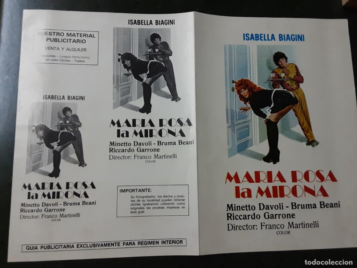 Cine: MARIA ROSA LA MIRONA, ISABELLA BIAGINI, MINETTO DAVOLI.