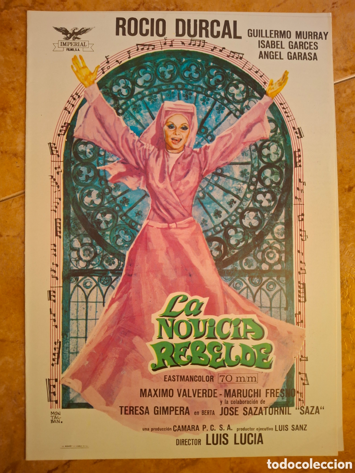 Cine: Gu&iacute;a de Cine Original (2 Hojas / 4 P&aacute;ginas) - La Novicia Rebelde (1971) - Roc&iacute;o D&uacute;rcal - Imperial Fi