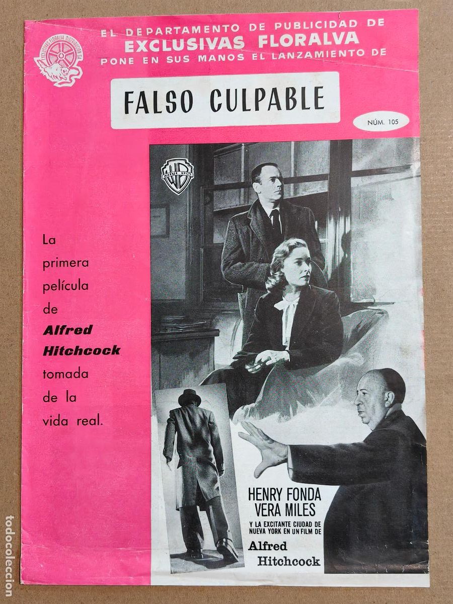 Cine: ALFRED HITCHCOCK FALSO CULPABLE GUIA DE CINE 1960
