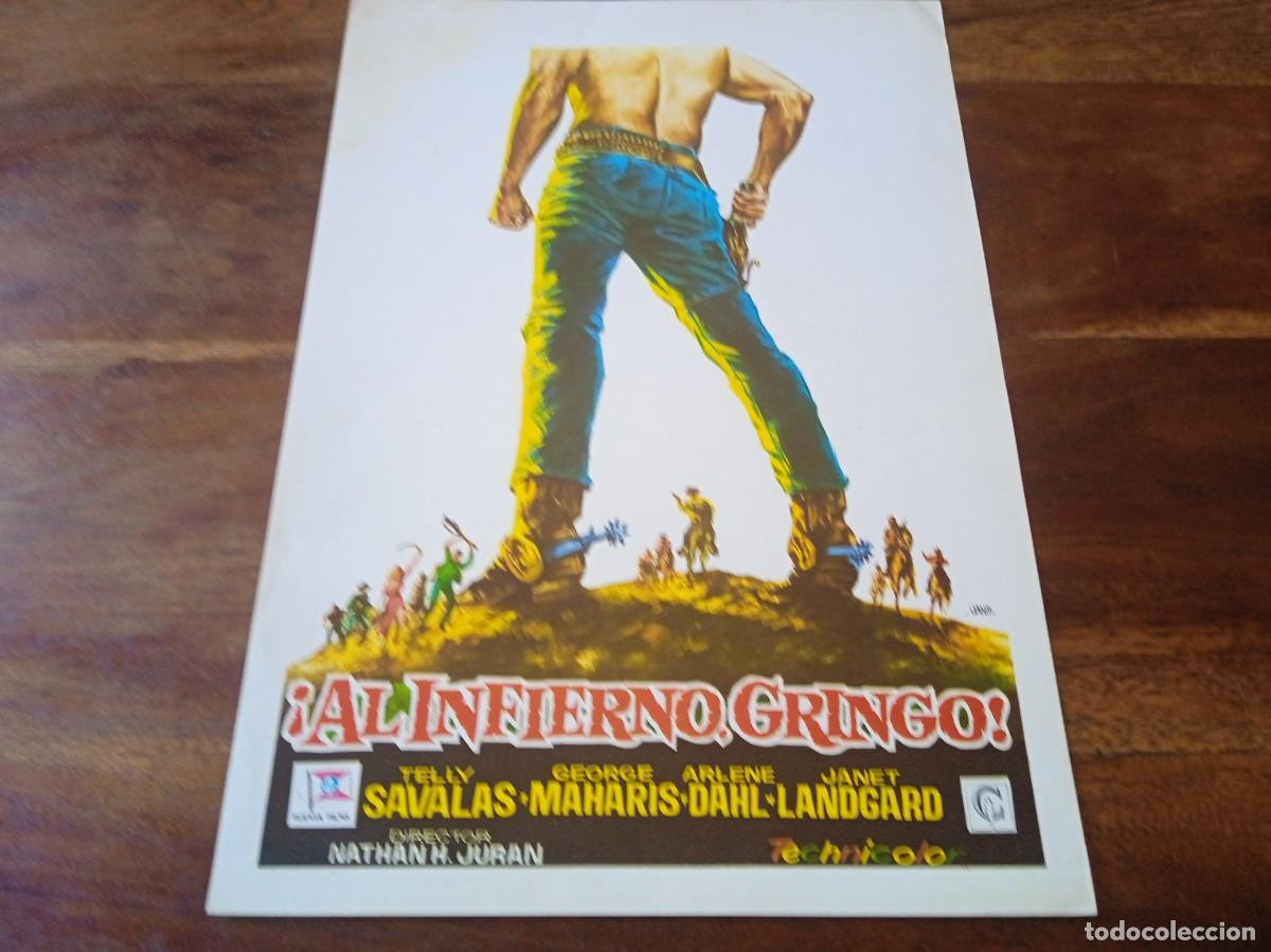 Cine: Al infierno, gringo - Telly Savalas, Arlene Dalh, George Maharis - Guia original Suevia 1973 Jano