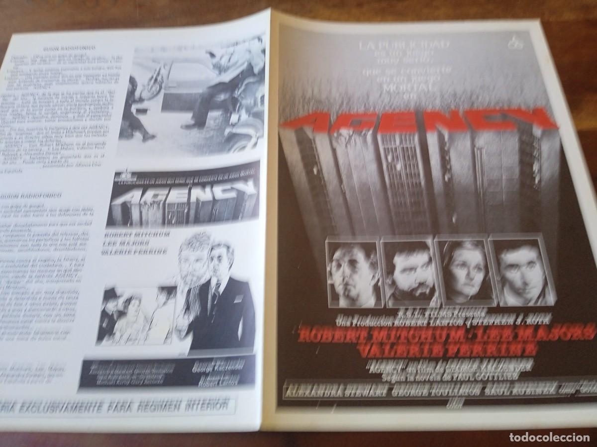 Cine: Agency - Robert Mitchum, Lee Majors, Valerie Perrine, Saul Rubinek - Guia original Alianza 1980