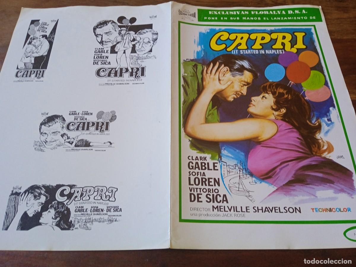 Cinema: Capri - Clark Gable, Sofia Loren, Vitorio de Sica - Guia original Floralva 1961 Jano