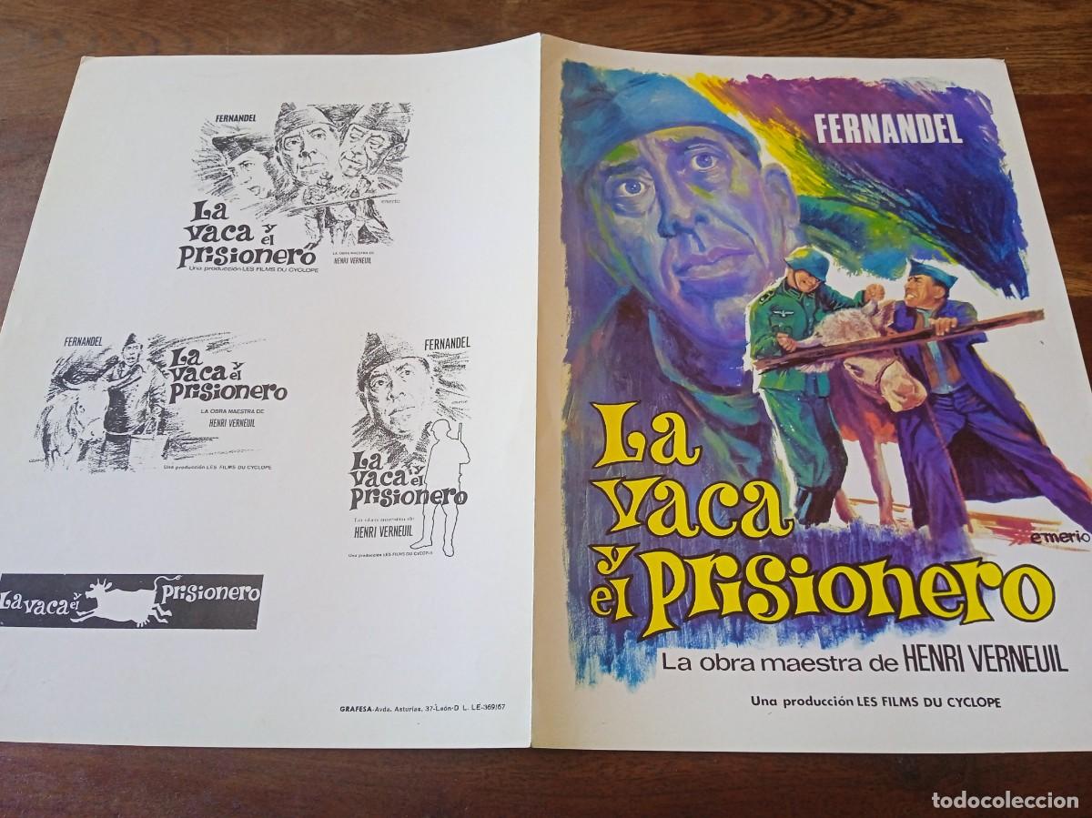 Cine: La vaca y el prisionero - Fernandel, Ellen Schwiers, Dir. Henri Verneuil - Guia original 1967