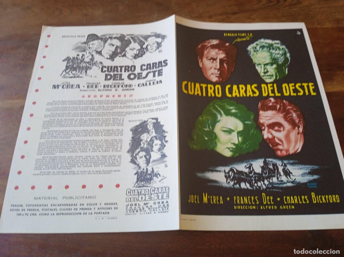 Cine: Cuatro caras del Oeste - Joel McCrea, Frances Dee - Guia original Bengala Films 1958
