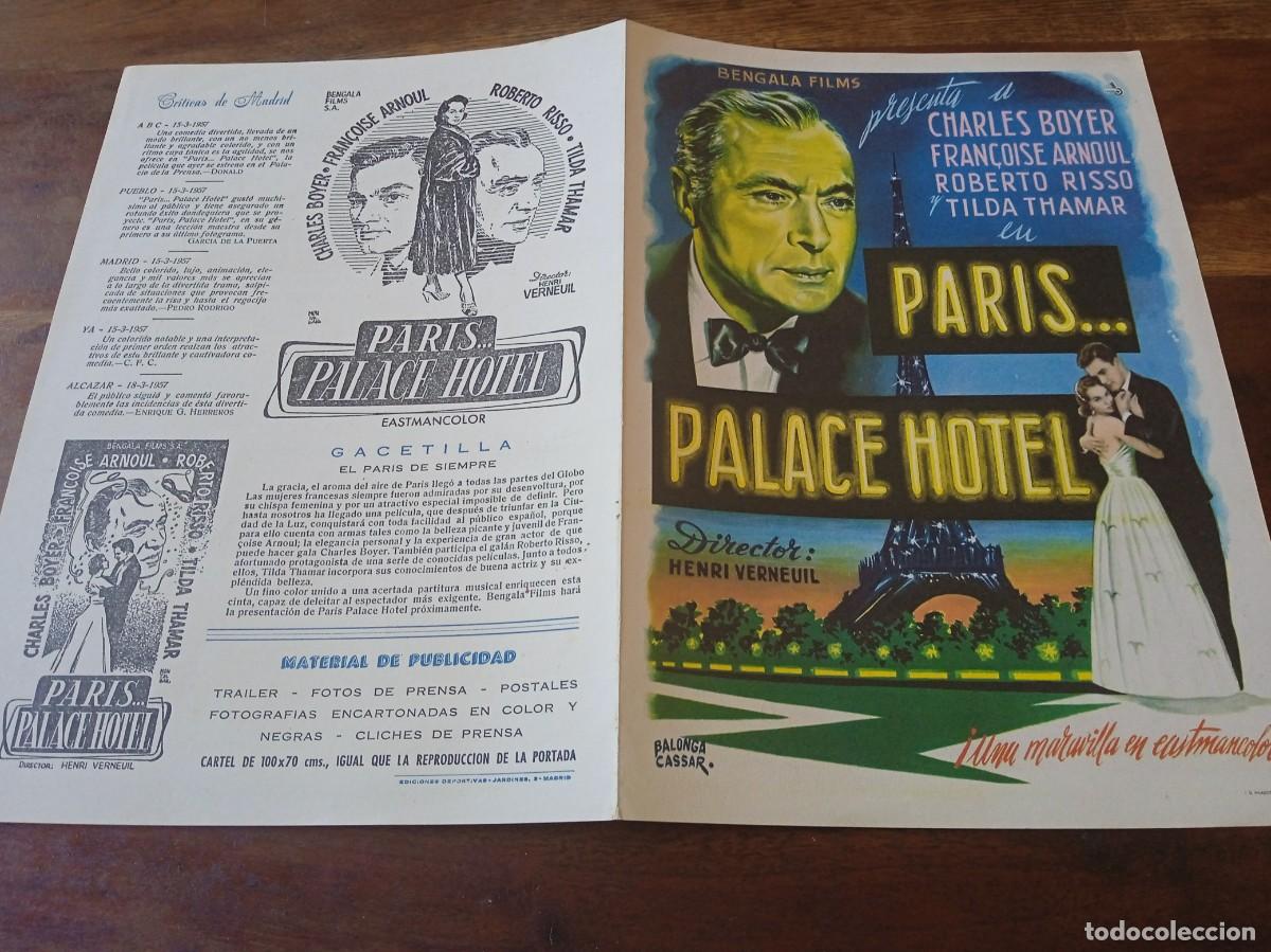 Cine: Paris...Palace hotel - Charles Boyer, Francoise Arnoul, Henri Verneuil - Guia original Bengala 1962