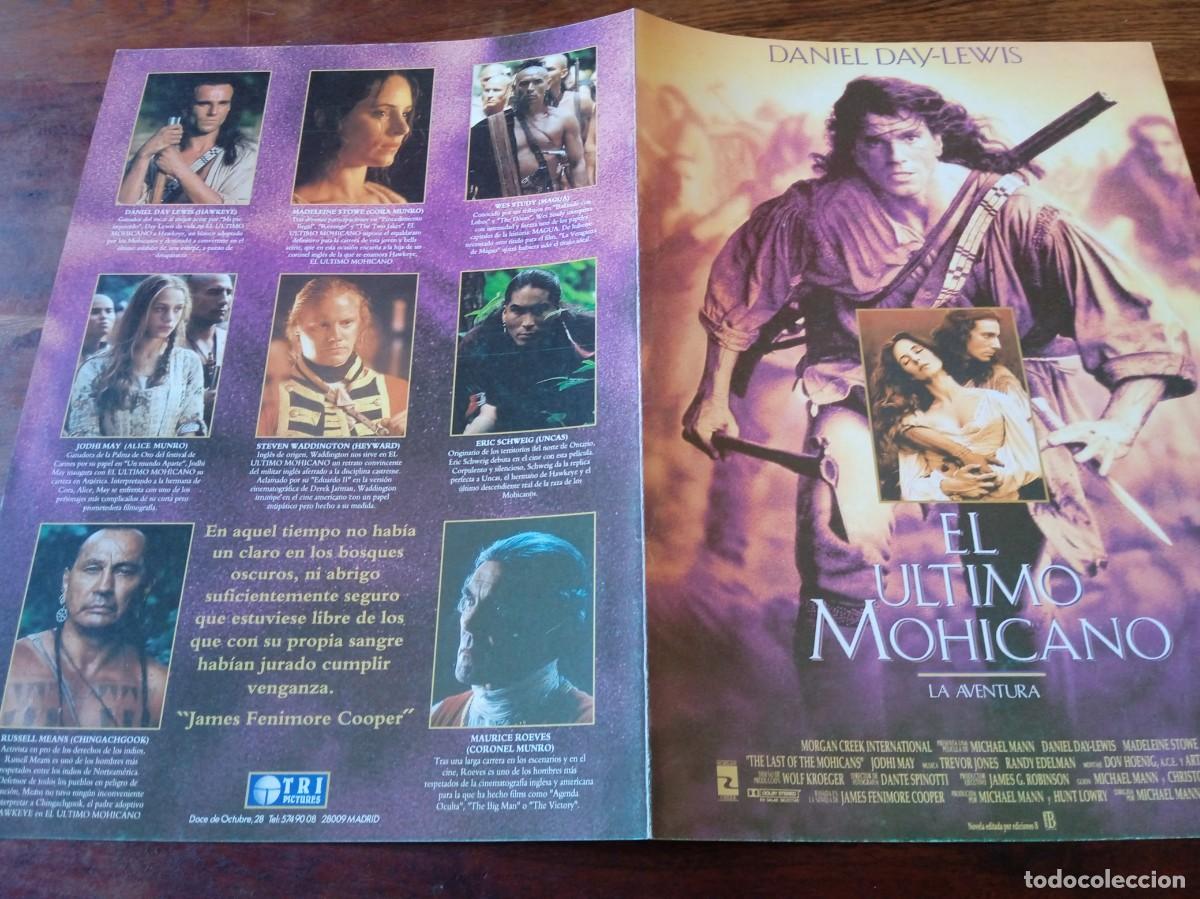 Cine: El &uacute;ltimo mohicano - Daniel Day-Lewis, Madeleine Stowe, Wes Studi - Guia original TriPictures 1992