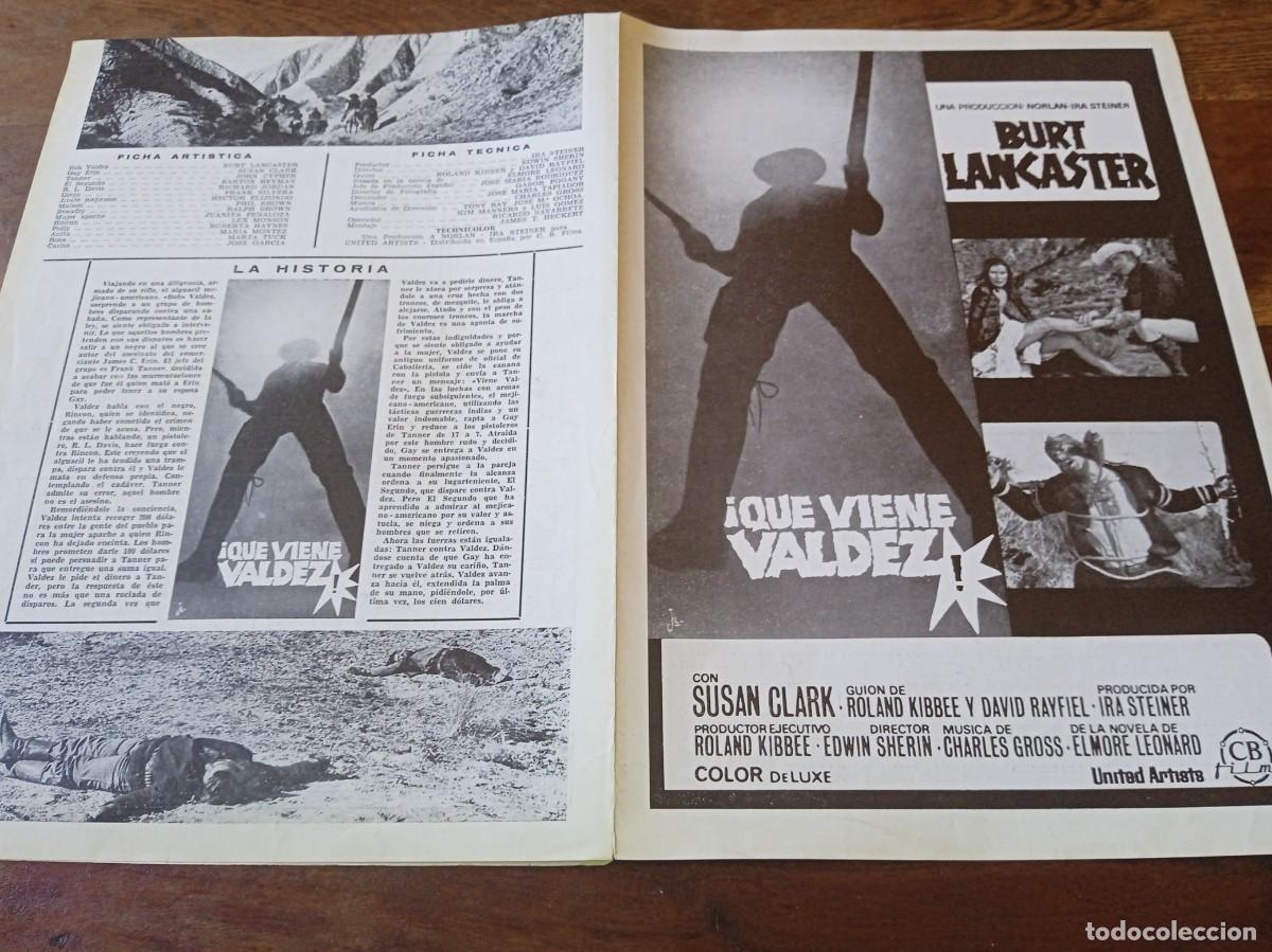 Cine: Que viene Valdez - Burt Lancaster, Susan Clark, Hector Elizondo - Guia original CB Films 1972
