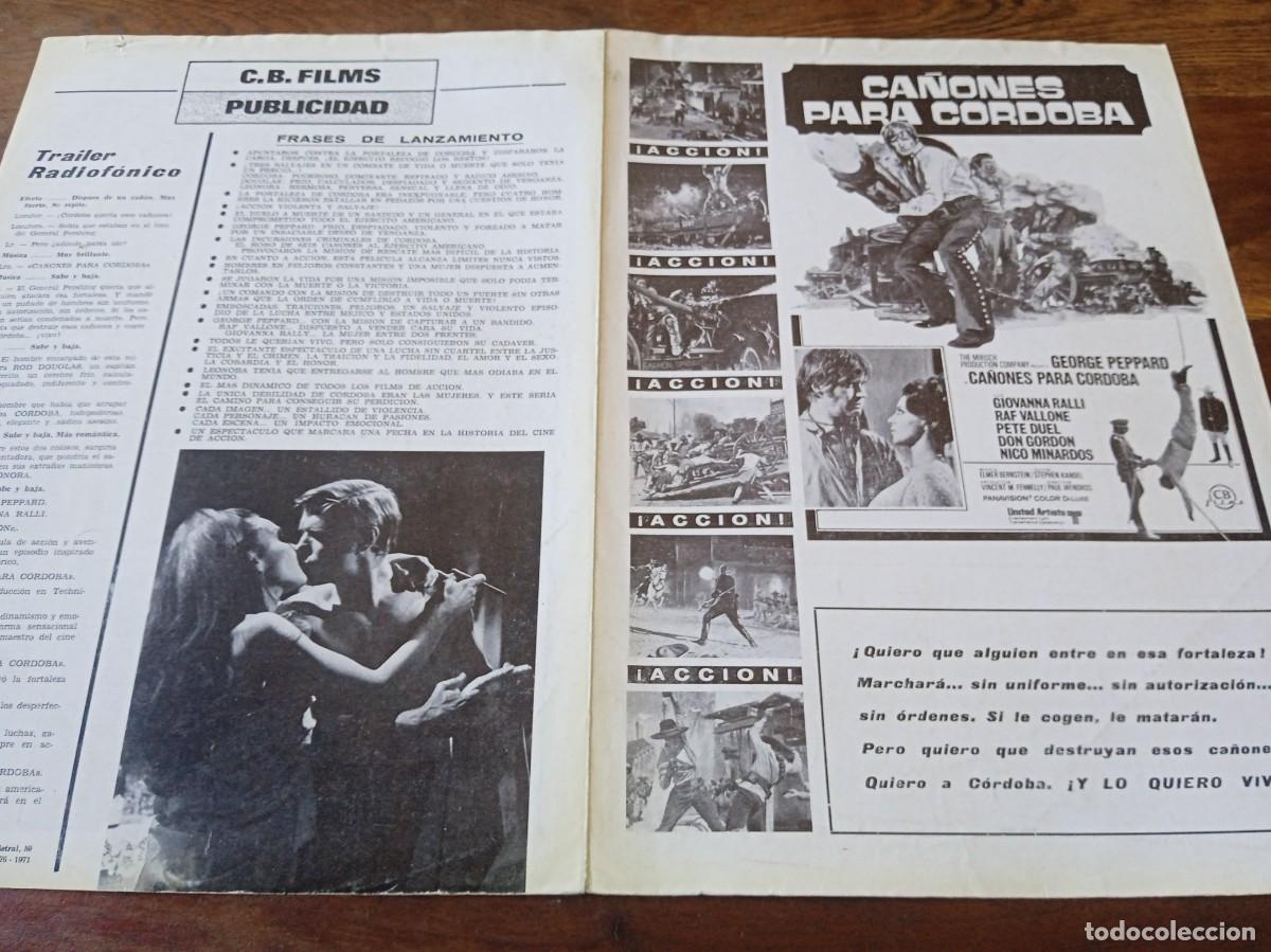 Cine: Ca&ntilde;ones para Cordoba - George Peppard, Giovanna Ralli, Raff Vallone - Guia original CB Films 1971