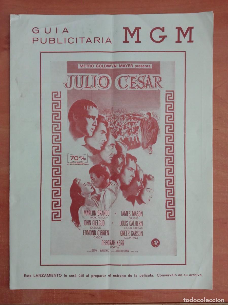 Cine: GU&Iacute;A PUBLICITARIA DE LA PEL&Iacute;CULA JULIO CESAR, MARLON BRANDO